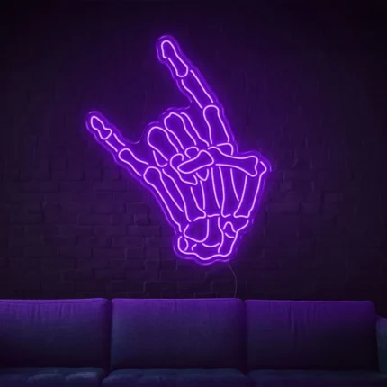 İskelet Rock Neon Aydınlatma